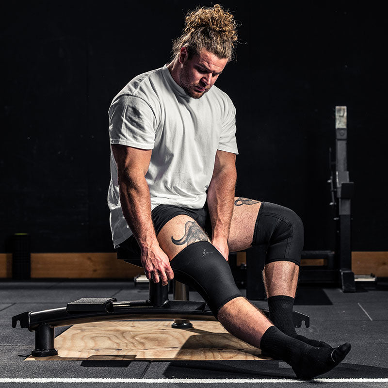 Powerlifting-Kniebandagen Schwarz (7MM)