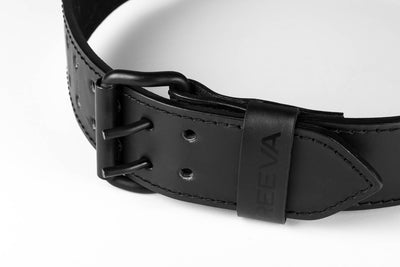 Ceinture de musculation en cuir noir