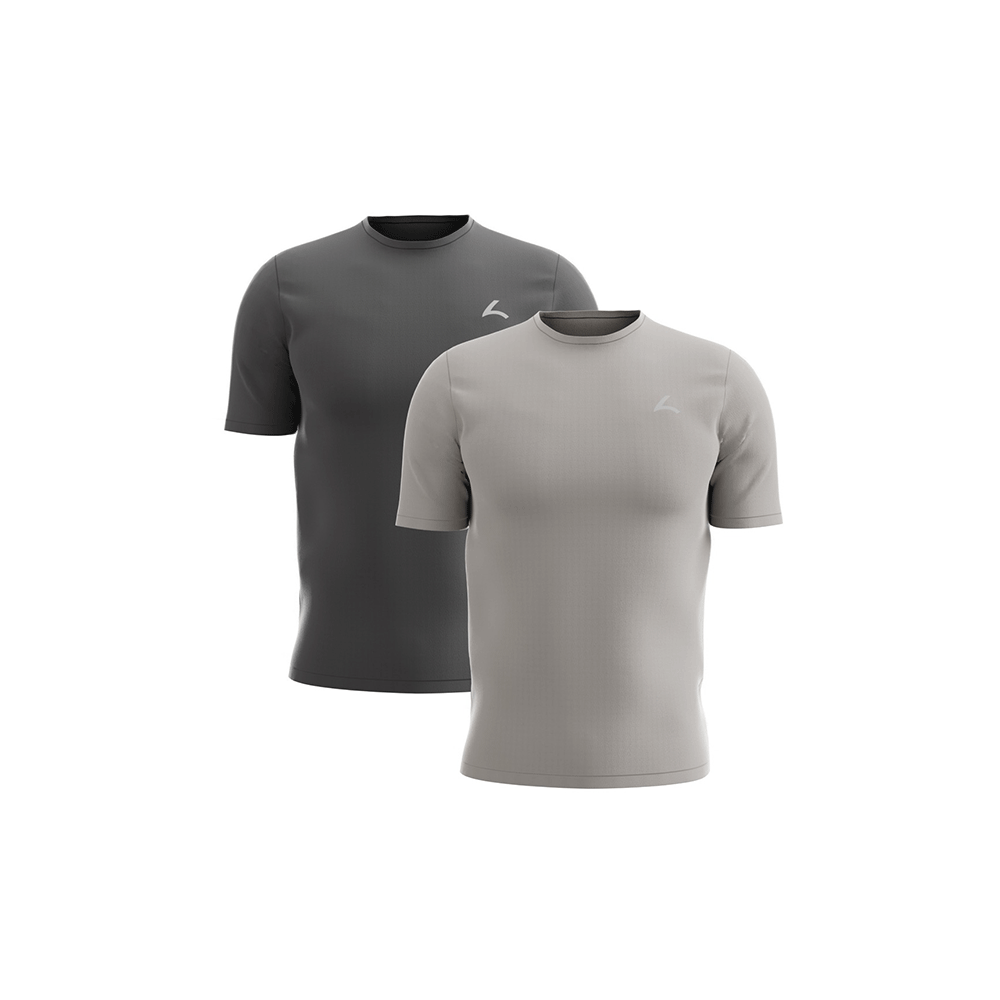 Sportshirt Cotton 2-Pack - Light Grey/Dark Grey