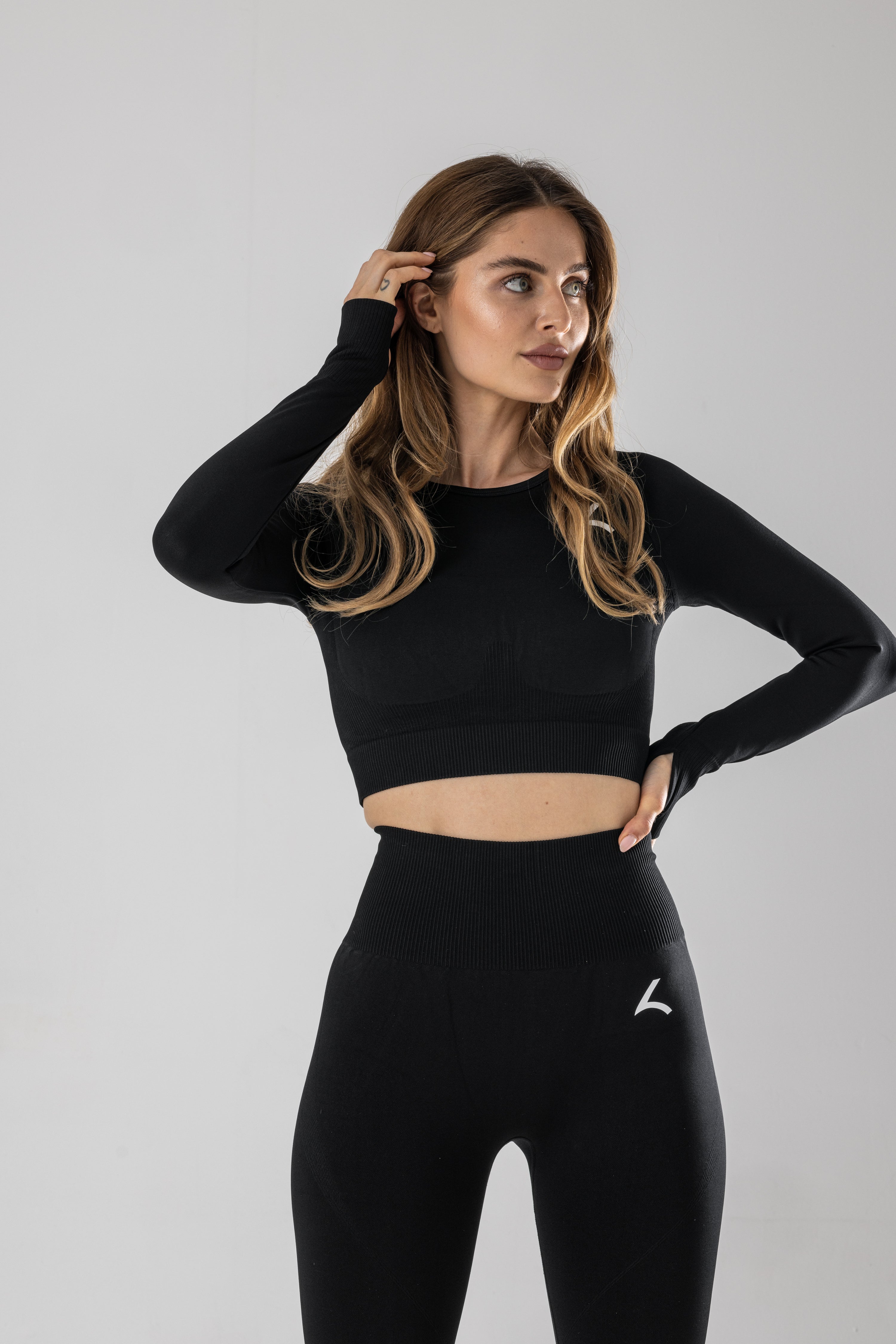 Performance Longsleeve Crop Top - Feather Seamless (sans couture)